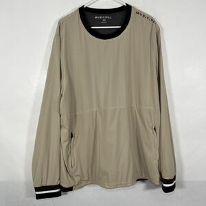 Municipal Sport Utility Gear Pullover Windbreaker Jacket Mens XXL 2XL Beige EUC
